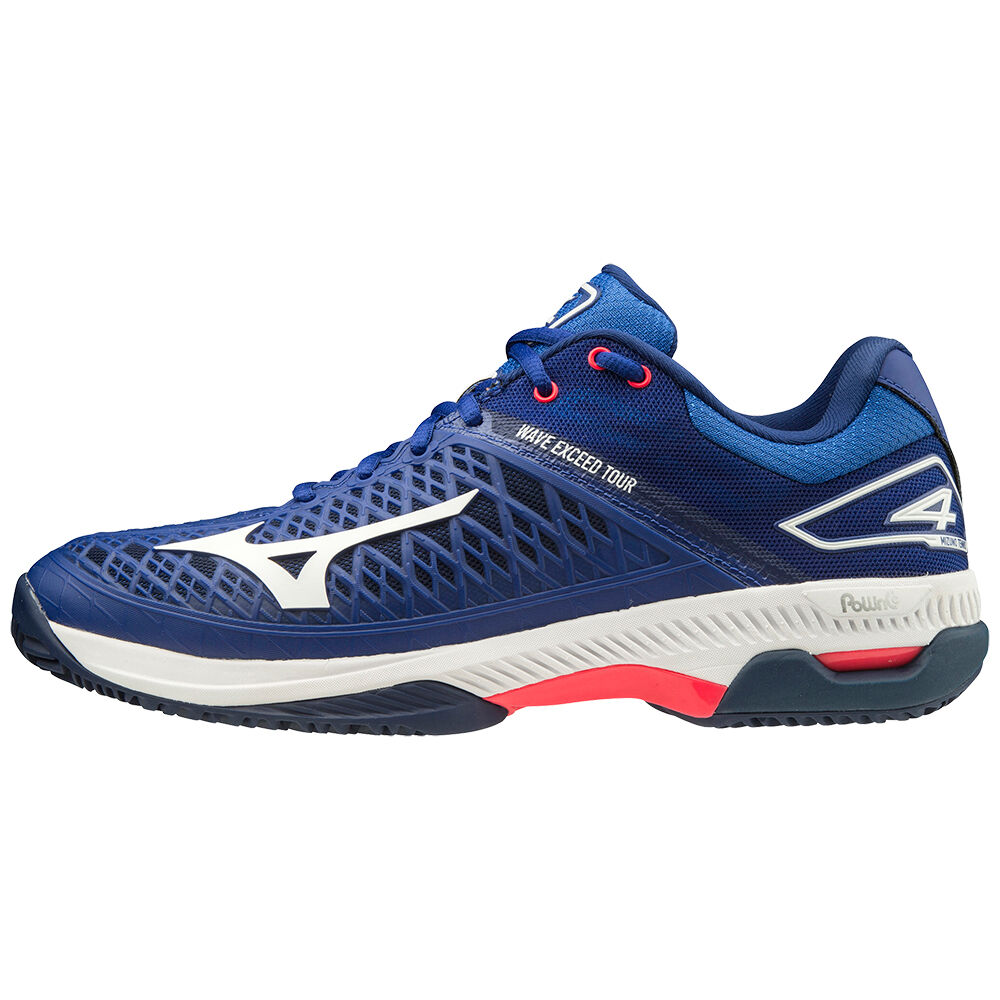 Tenis Netshoes Mizuno Wave Exceed Tour 4 Cc - Homem - Azuis/Branco/Rosa - VQUZE8051